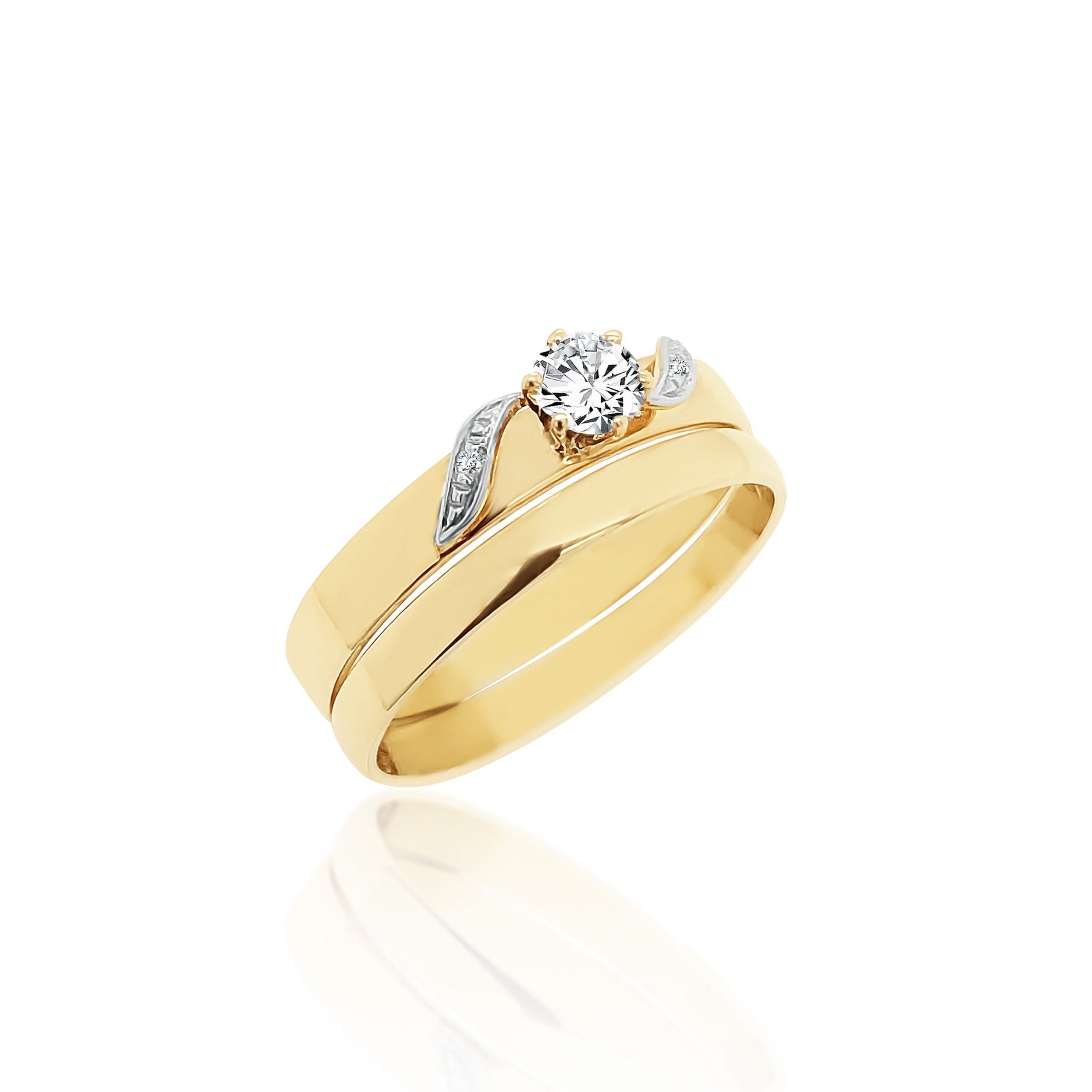 9ct Gold Ladies 2 Piece Wedding Set Ring 010 Gold Rings 