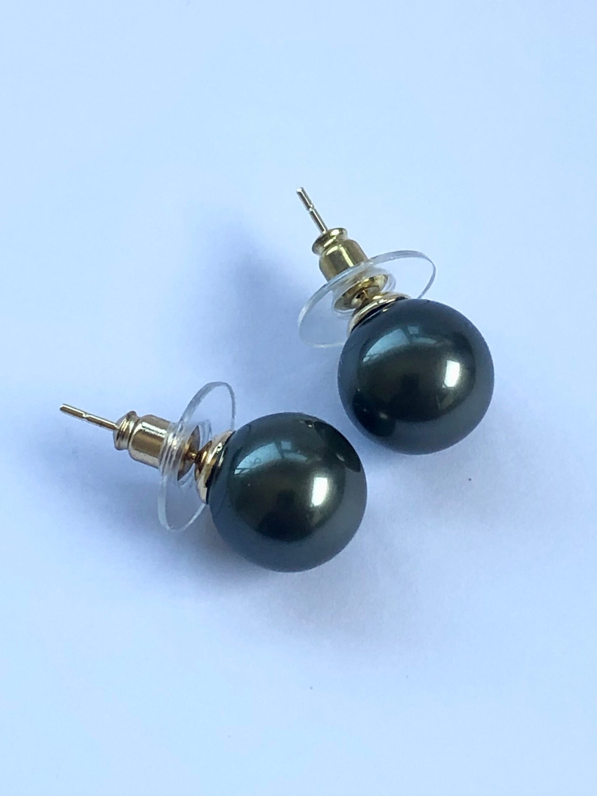 18ct Gold Plated Faux Pearl Stud Earrings 12mm - 02 Fashion Jewellery 