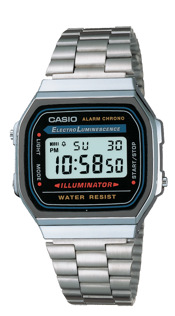 Casio Classic Silver Tone 50WR Black Dial Vintage Series - A168WA-1W CASIO 