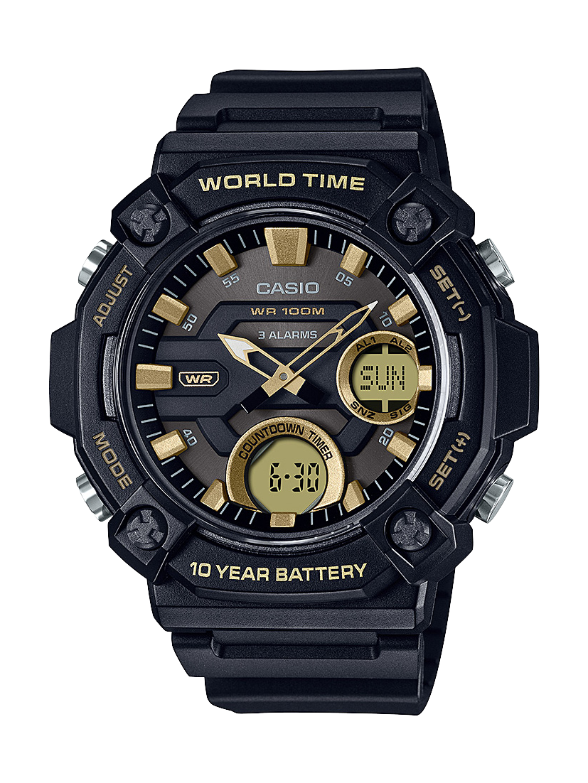 Casio Dual Time 100m & 10 Year Battery Watch - AEQ120W-9A CASIO 