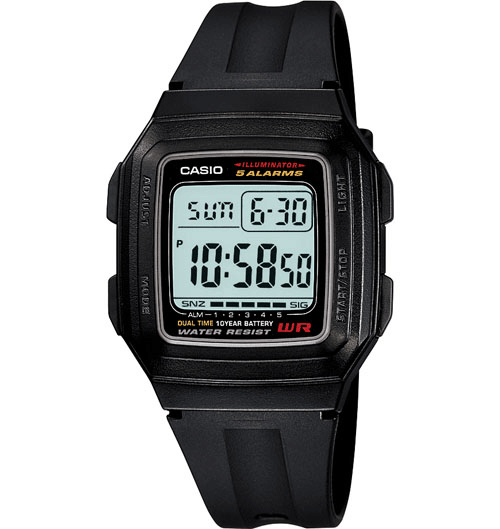 CASIO Digital WR, 10YR Battery - F201WA-1A CASIO 
