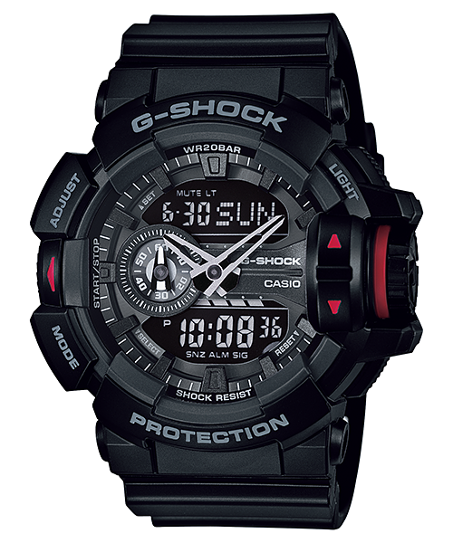 Casio G-Shock Analogue/Digital 200m WR Rotary Switch Watch - GA400-1B G-SHOCK 