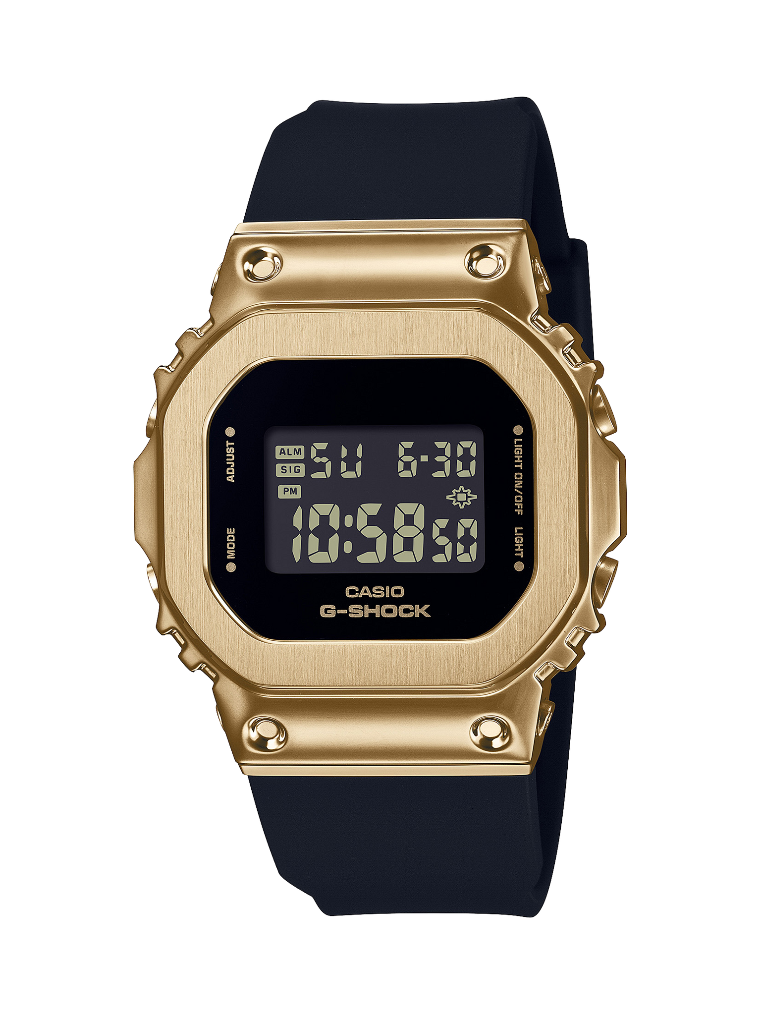Casio G-Shock Mid Size Metal-Clad with Gold On Black In A Smaller Compact Profile - GMS5600GB-1D G-SHOCK 