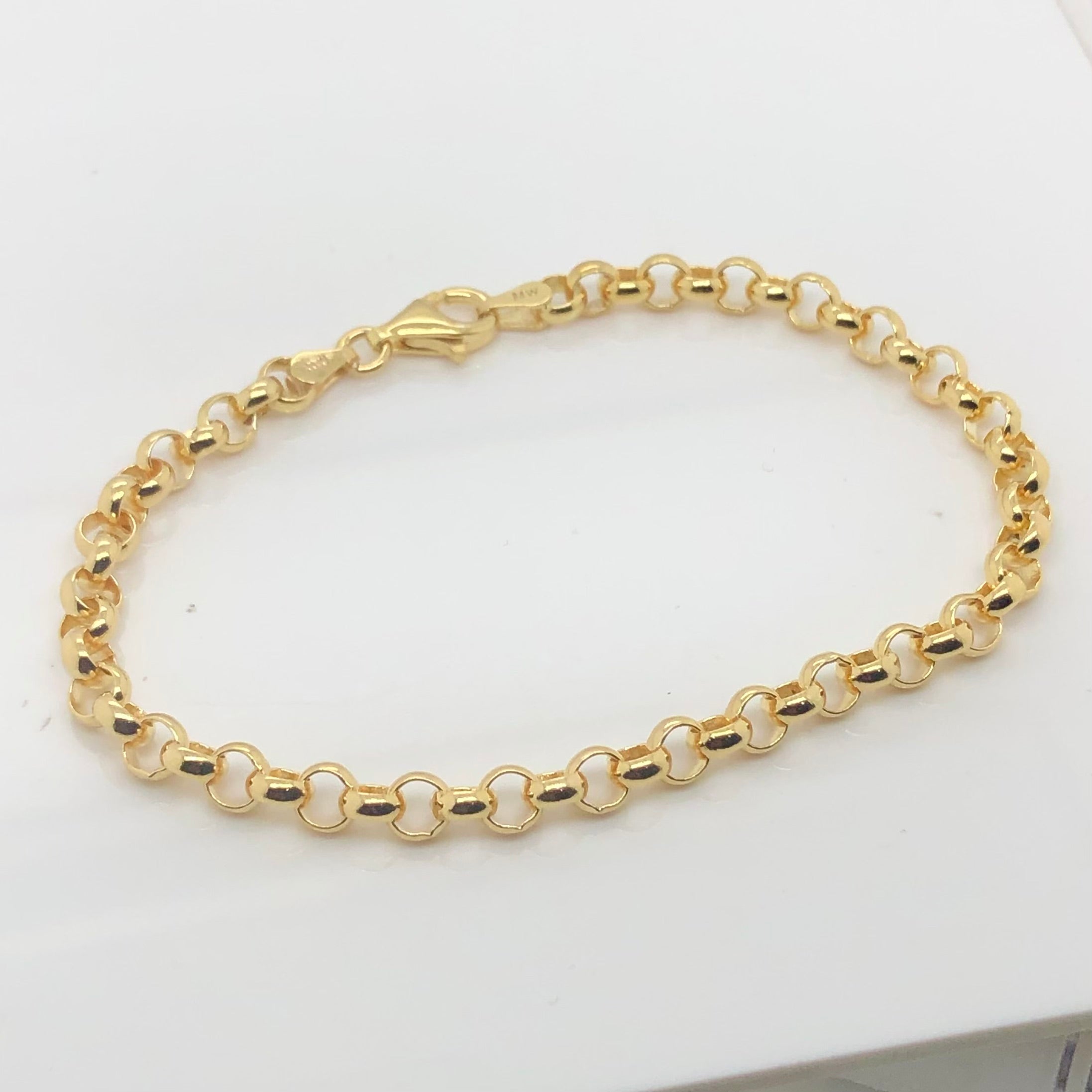 9ct Yellow Gold Belcher Bracelet (B3) With Parrot Clasp Gold Bracelets 