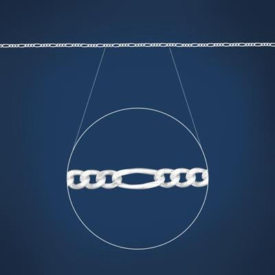 Sterling Silver FD80 Diamond Cut Figaro 1/3 Chain Sterling Silver Chains 