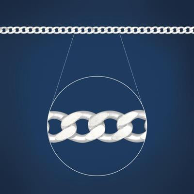 Sterling Silver FCD150 Flat Diamond Cut Curb Chain Sterling Silver Chains 