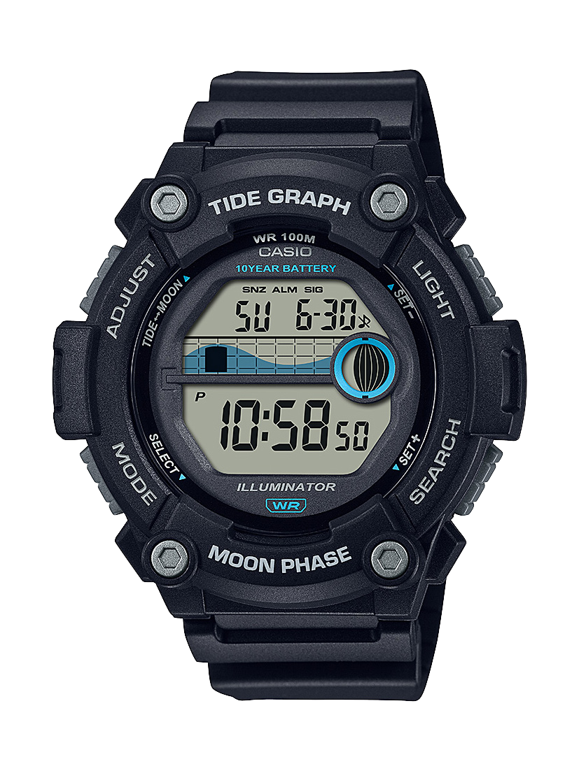 Casio Digital 10 Year Battery 100m WR & Tide Graph - WS1300H-1A CASIO 
