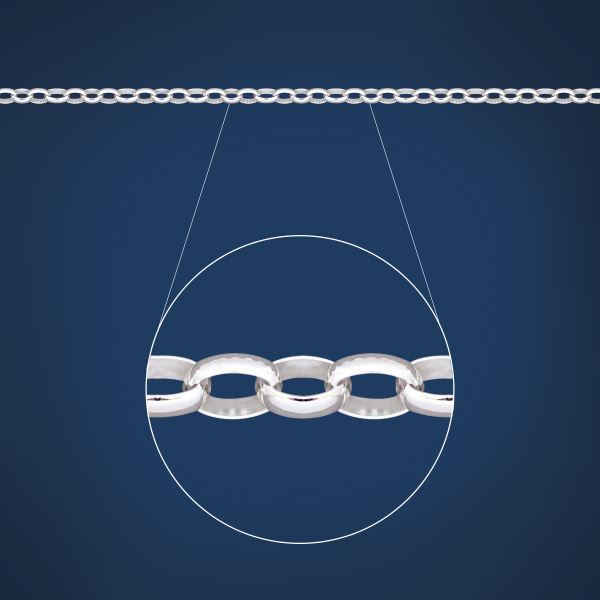 Sterling Silver BO3 Oval Belcher Chain Sterling Silver Chains 