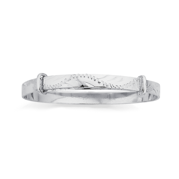 Sterling Silver Engraved Child Expander Bangle Sterling Silver Bracelets 