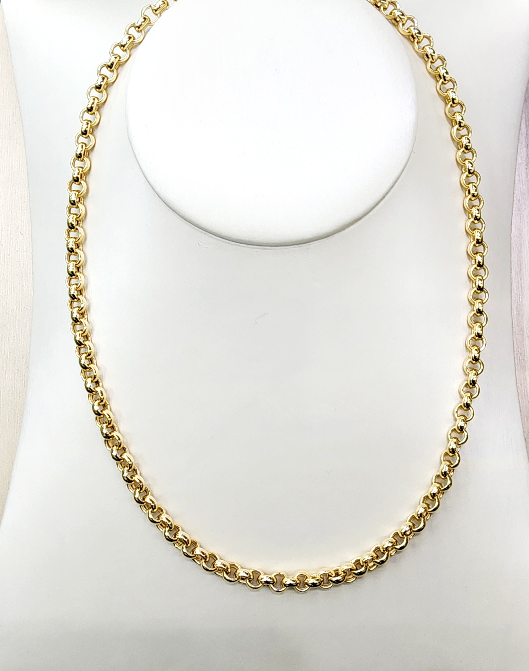 9ct Yellow Gold Hallow Belcher Chain Gold Chain 
