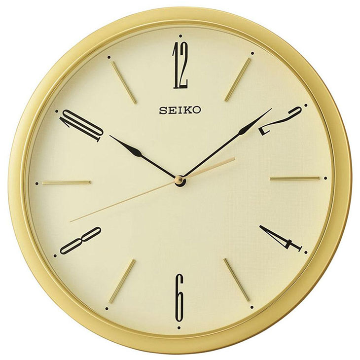 Seiko QXA725G Gold Case White Dial Decorative Wall Clock Seiko 