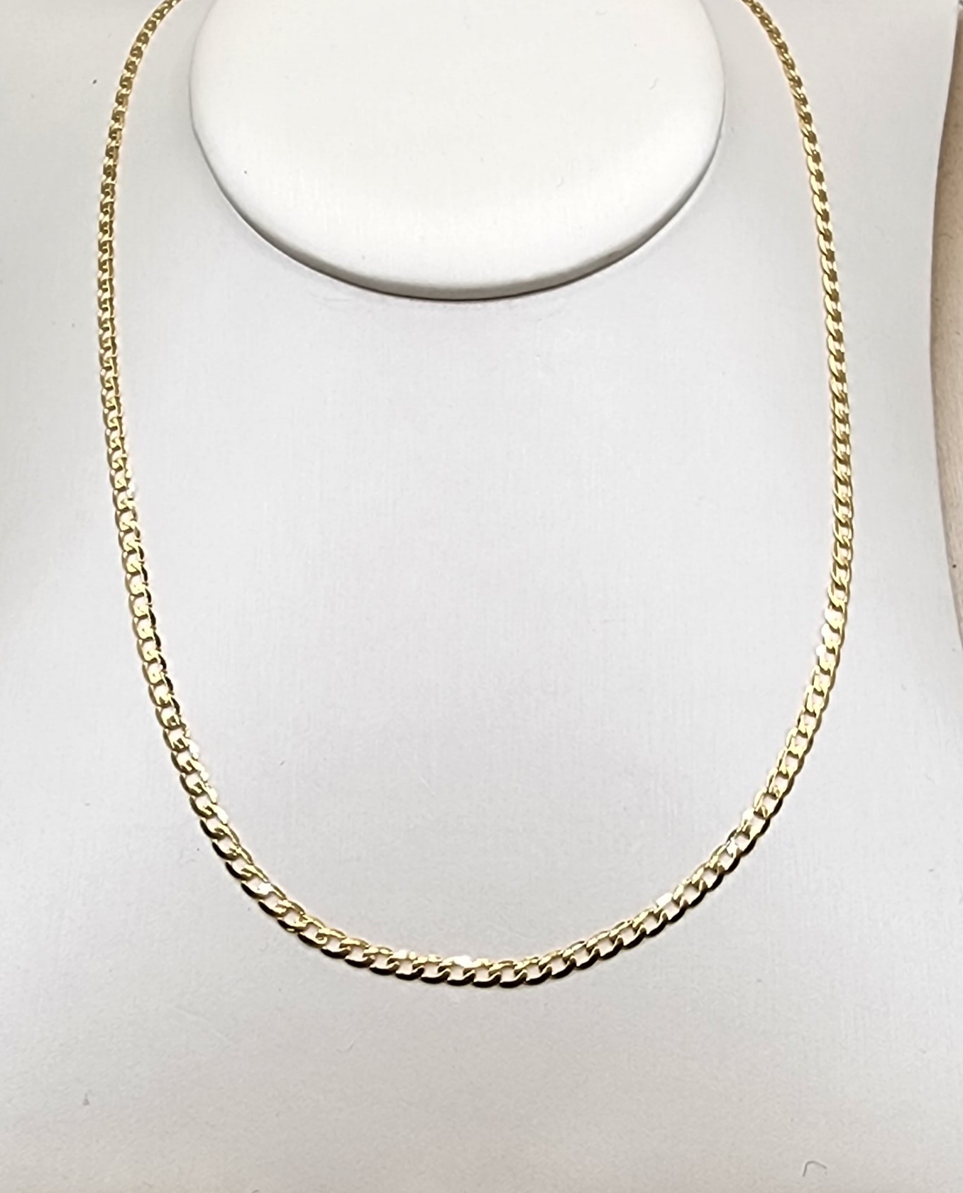 9ct Yellow Gold Diamond Cut Round Edge Open Curb Link 80 Gauge 3.20mm Chain Gold Chain 