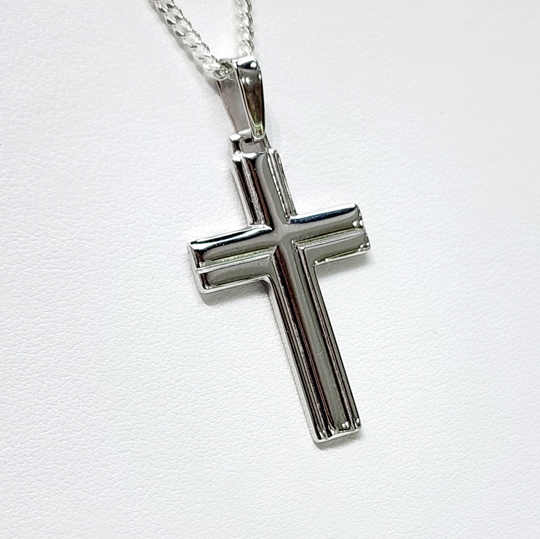 Sterling Silver Cross Pendant with CD50 Silver Chain Sterling Silver Pendants 