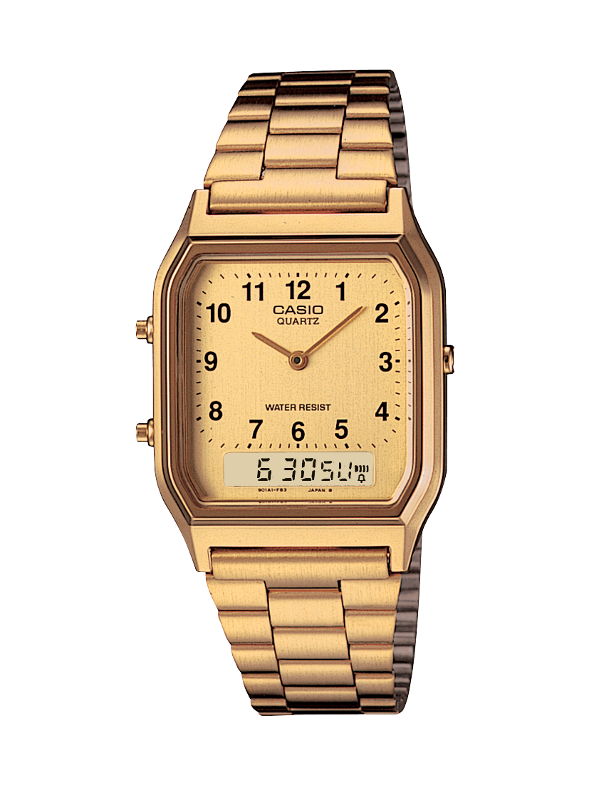 Casio Dress Duo Gold Tone WR Watch - AQ230GA-9B G-SHOCK 