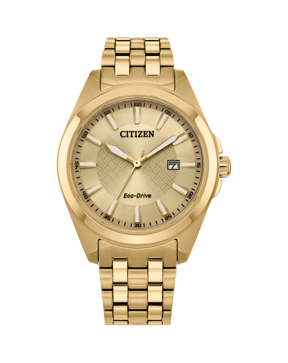 Citizen Eco-Drive Gents Gold Tone Gold Dial 100M Dress Watch - BM7532-54P Citizen Eco-Drive 