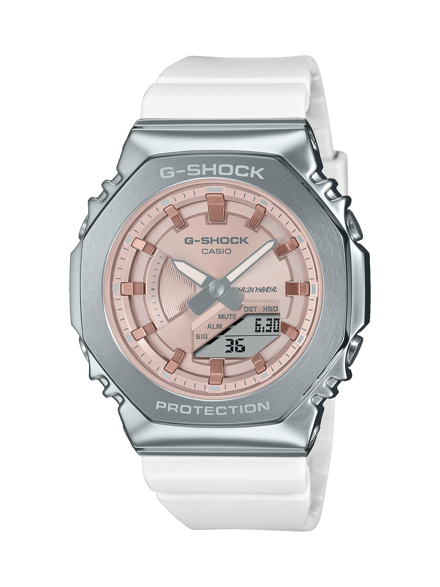 Casio G-Shock Womens Series Winter Sparkle 200M WR Pink Dial White Resin Band - GMS2100WS-7A G-SHOCK 