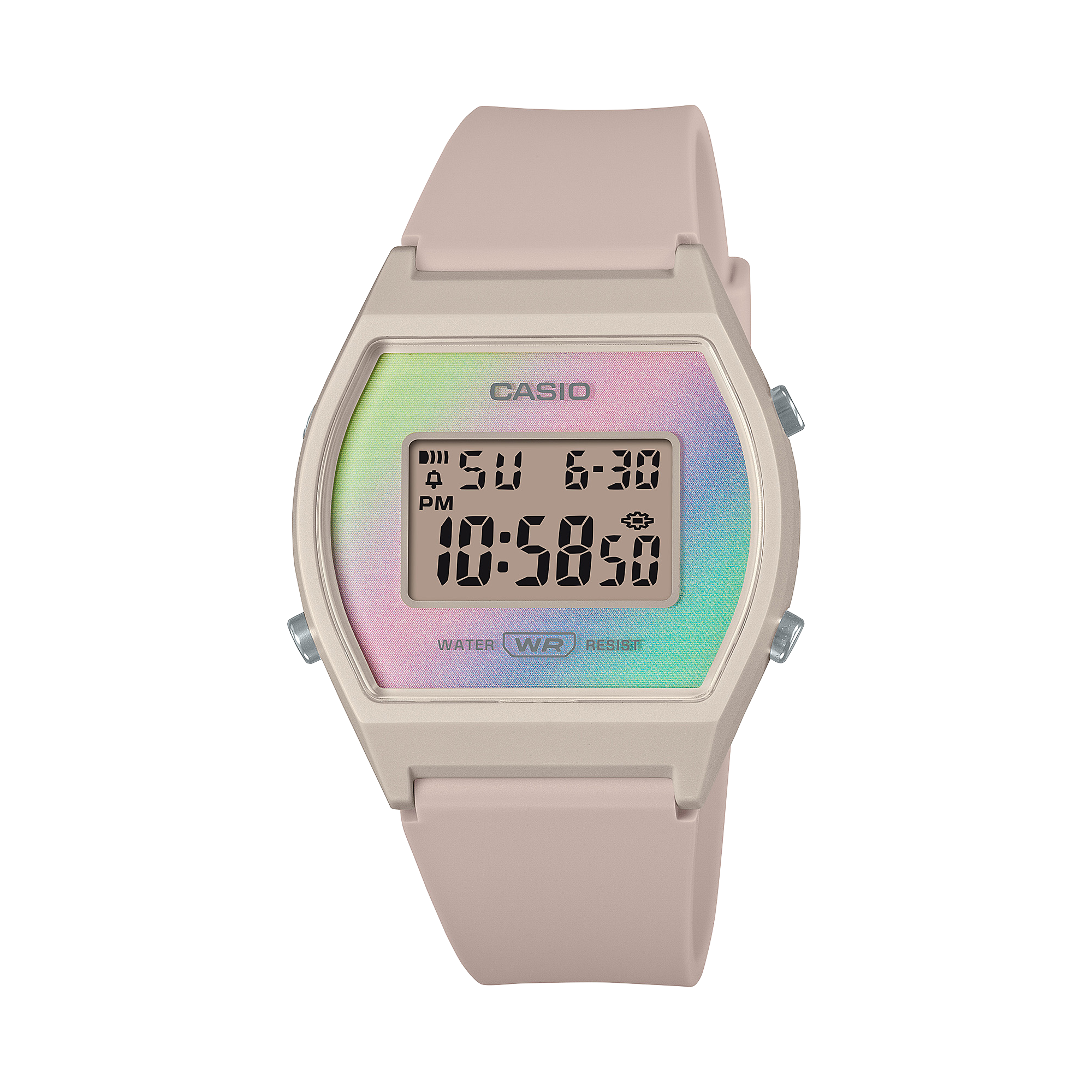 Casio Ladies Digital Pastel Colour 50M Peach Resin Colour - LW-205H-4A CASIO 