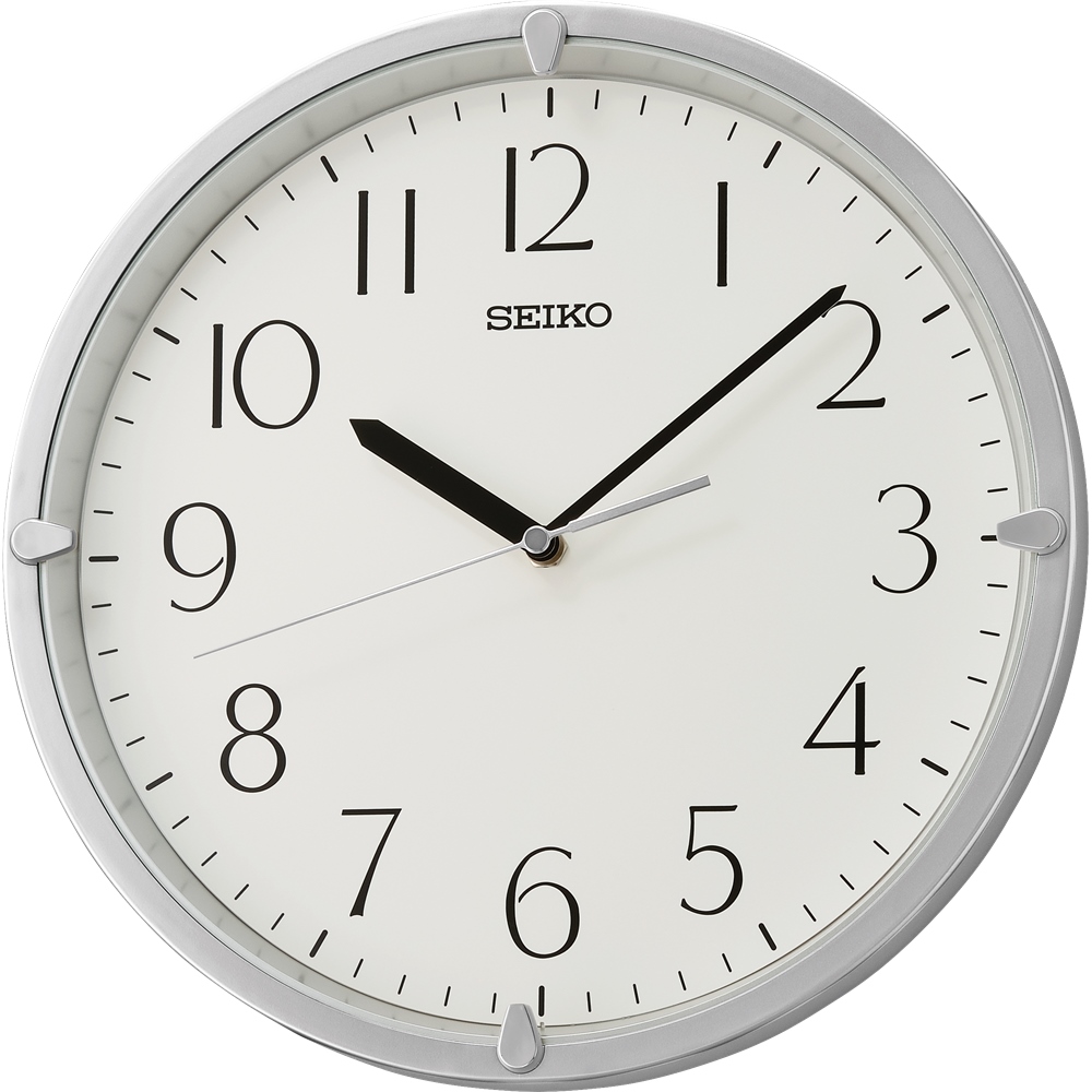 Seiko Decorator Silver Case White Dial Wall Clock - QHA007-S Seiko 
