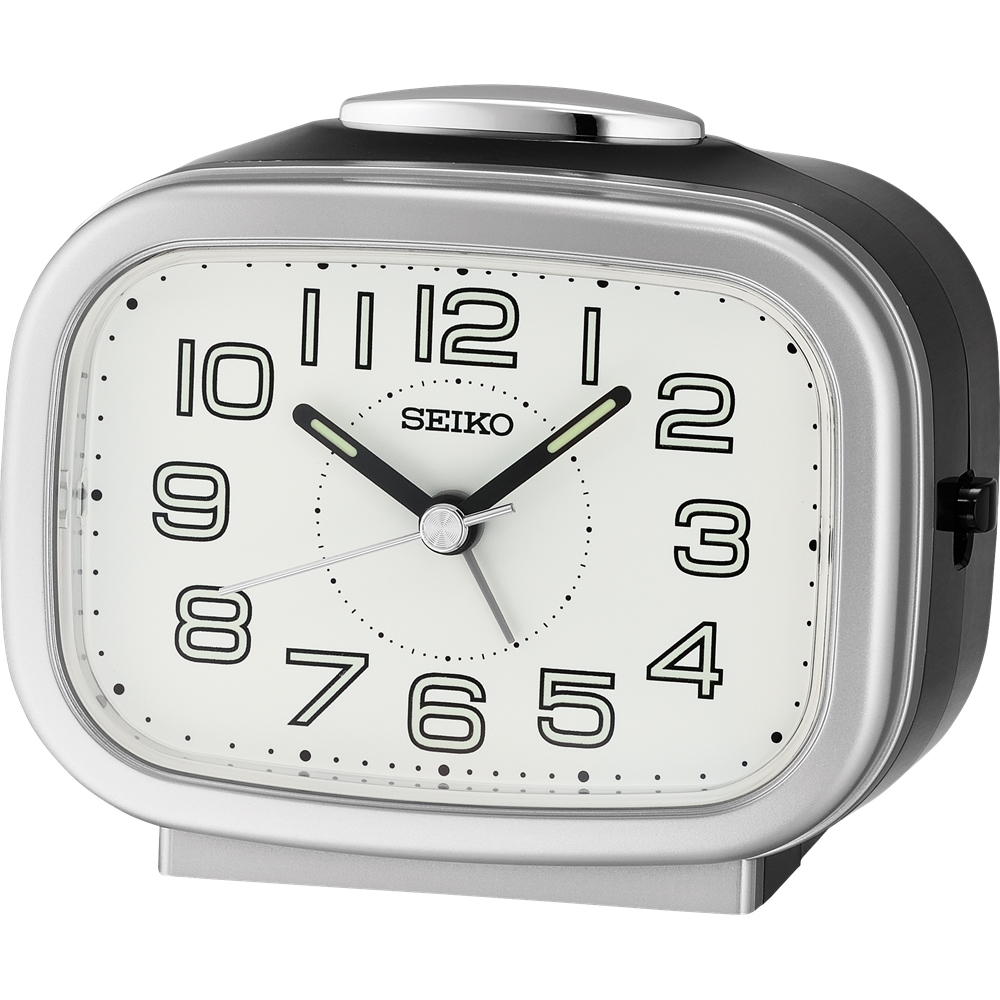 Seiko Bedside Silver Case Table Alarm Clock - QHK060-S Seiko 