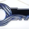 Island Design Golden Red Theme Colour UV Printed Birthday Key with Coloured Kiribati Flag and Matching Colour Stand 21st Keys 