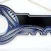 Island Design Golden Red Theme Colour UV Printed Birthday Key with Coloured Samoan Sila 21st Keys 