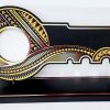 Island Design Golden Red Theme Colour UV Printed Birthday Key with Golden Glitter Look "21" 21st Keys 