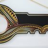 Island Design White & Blue Theme Colour UV Printed Birthday Key with Coloured Kiribati Flag 21st Keys 