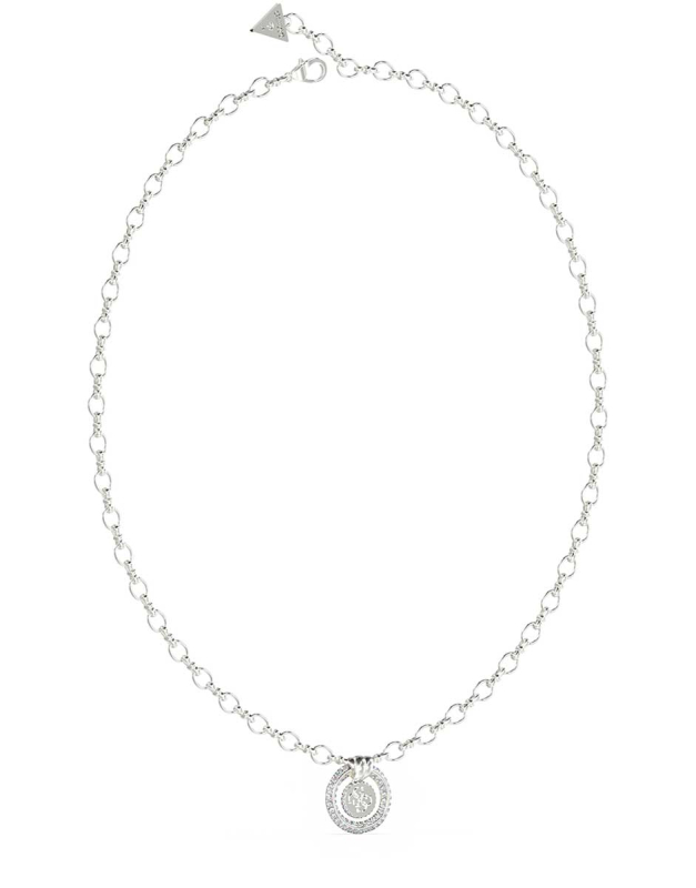 Guess Steel 16"-18" 4G Logo Knot with Crystals Necklace GUESS JEWELLERY 