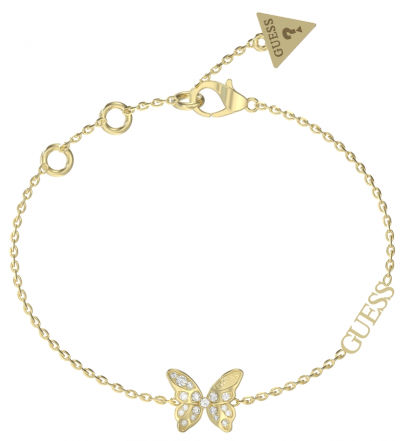 Guess Gold Tone Chrysalis Pave Butterfly Bracelet GUESS JEWELLERY 
