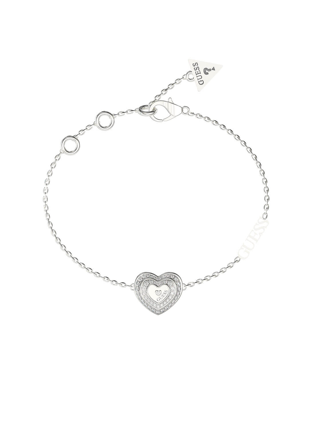 Guess Silver Amami Crystal Mini Heart Bracelet GUESS JEWELLERY 