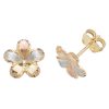 9ct Yellow Gold Cubic Zirconia 2 Piece Halo Bridal Set Gold Rings 