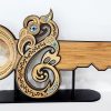 21st Maori Design Key with Laser Engraved Patterns & 21 Round Paua Shell Inlay - Design 2146 21st Keys 