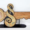 21st Maori Design Key with Laser Engraved Patterns & 21 Round Paua Shell Inlay - Design 2146 21st Keys 