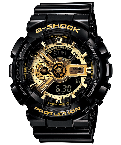 Casio G-Shock Analogue/Digital 200m WR Black & Gold Series - GA110GB-1A G-SHOCK 