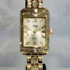 Guess G Gloss Ladies Gold Tone Black Leather Watch - GW0608L2 GUESS 
