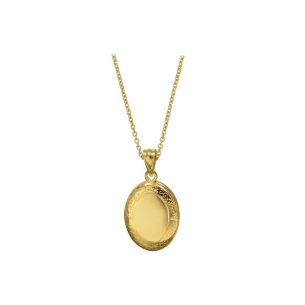 9ct Gold 15mm x 20mm Edge Engraved Oval Locket Gold Pendants 