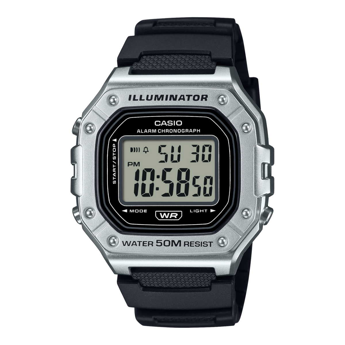 Casio Digital Square Face 50M WR Watch - W218HM-7A G-SHOCK 
