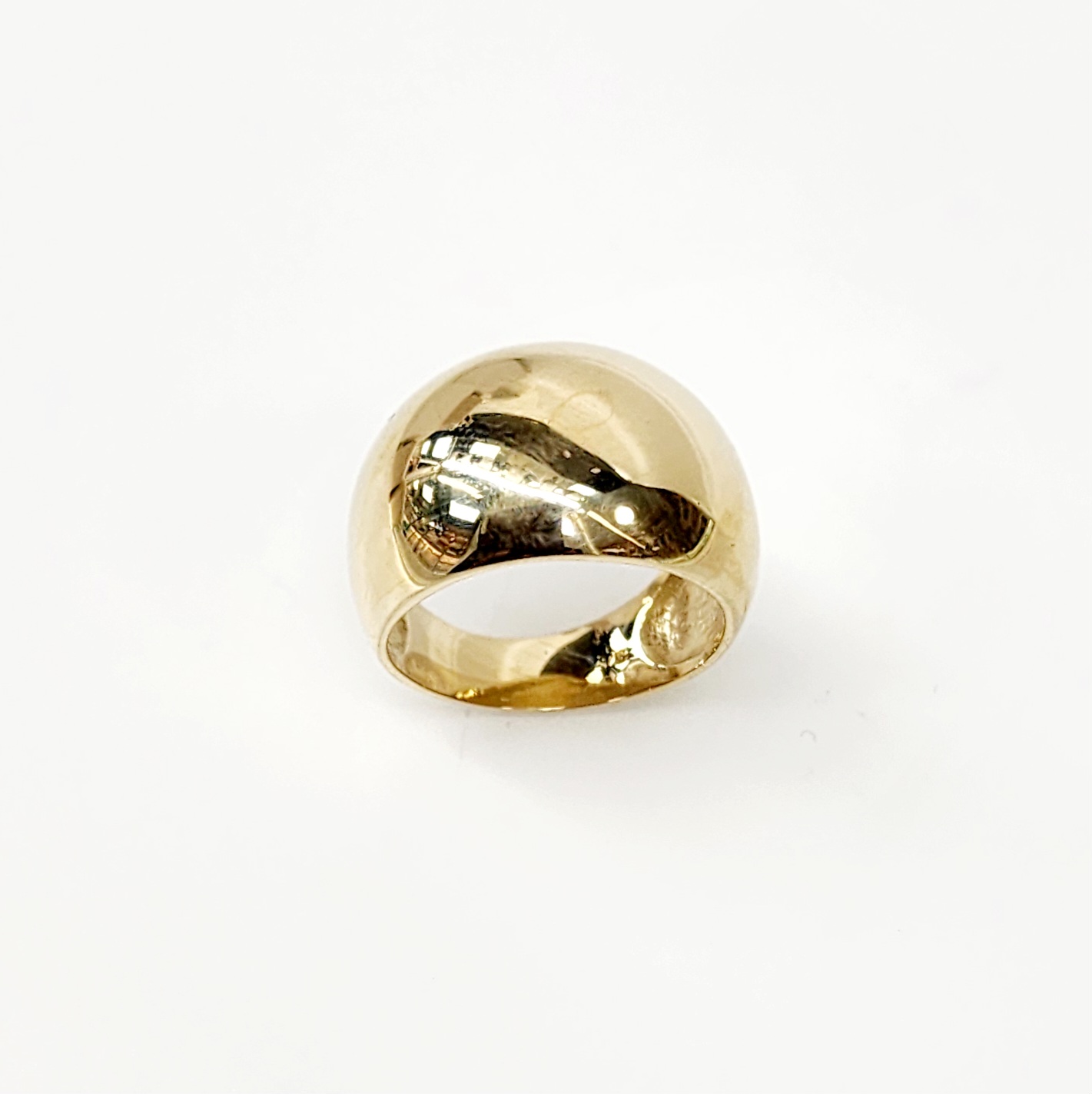 9ct Yellow Gold 14.5mm Wide Classic Dome Ring Gold Rings 