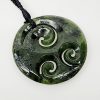 New Zealand Greenstone Heart Necklace with Notches  