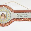 21st Wooden Key Brown Shade Island Design On Stand With Hibiscus Flower 21st Keys 