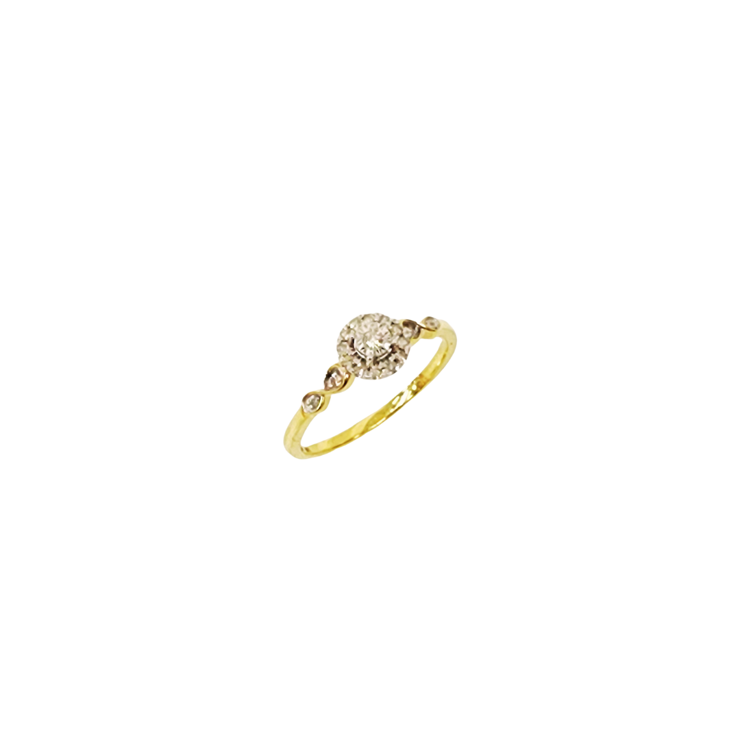10ct Yellow Gold 0.12ct Diamond Engagement Ring - SKR40360 Gold Rings 
