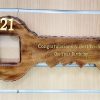 21st Maori Design Key with Laser Engraved Patterns & 21 Round Paua Shell Inlay - Design 2146 21st Keys 