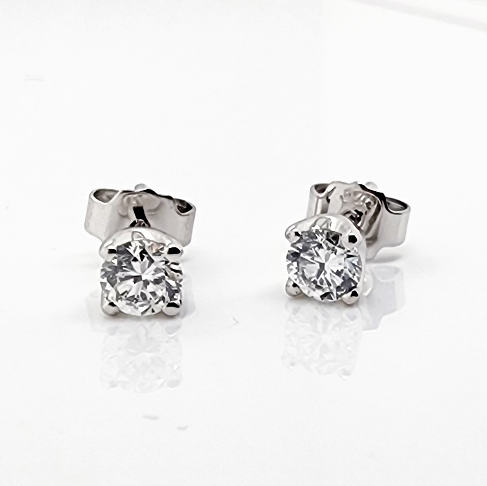 0.51ct TDW Lab Grown Diamond Studs with 4 Claw Setting in 9ct White Gold - CYE9959W Gold Earrings 