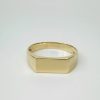 9ct Yellow Gold Matt Shield Signet Ring Gold Rings 