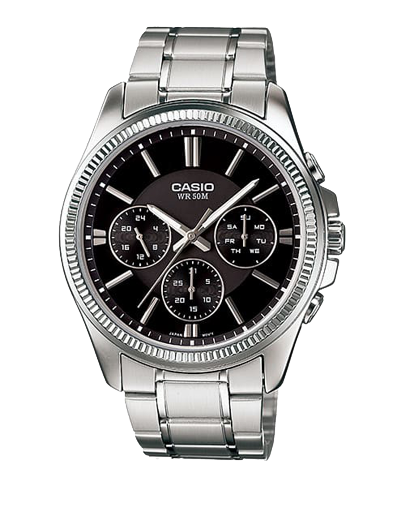 Casio Gents Analog Chronograph Dial Black Dial, Stainless Steel Case & Band - MTP1375D-1A Greenstone?Jewellery 