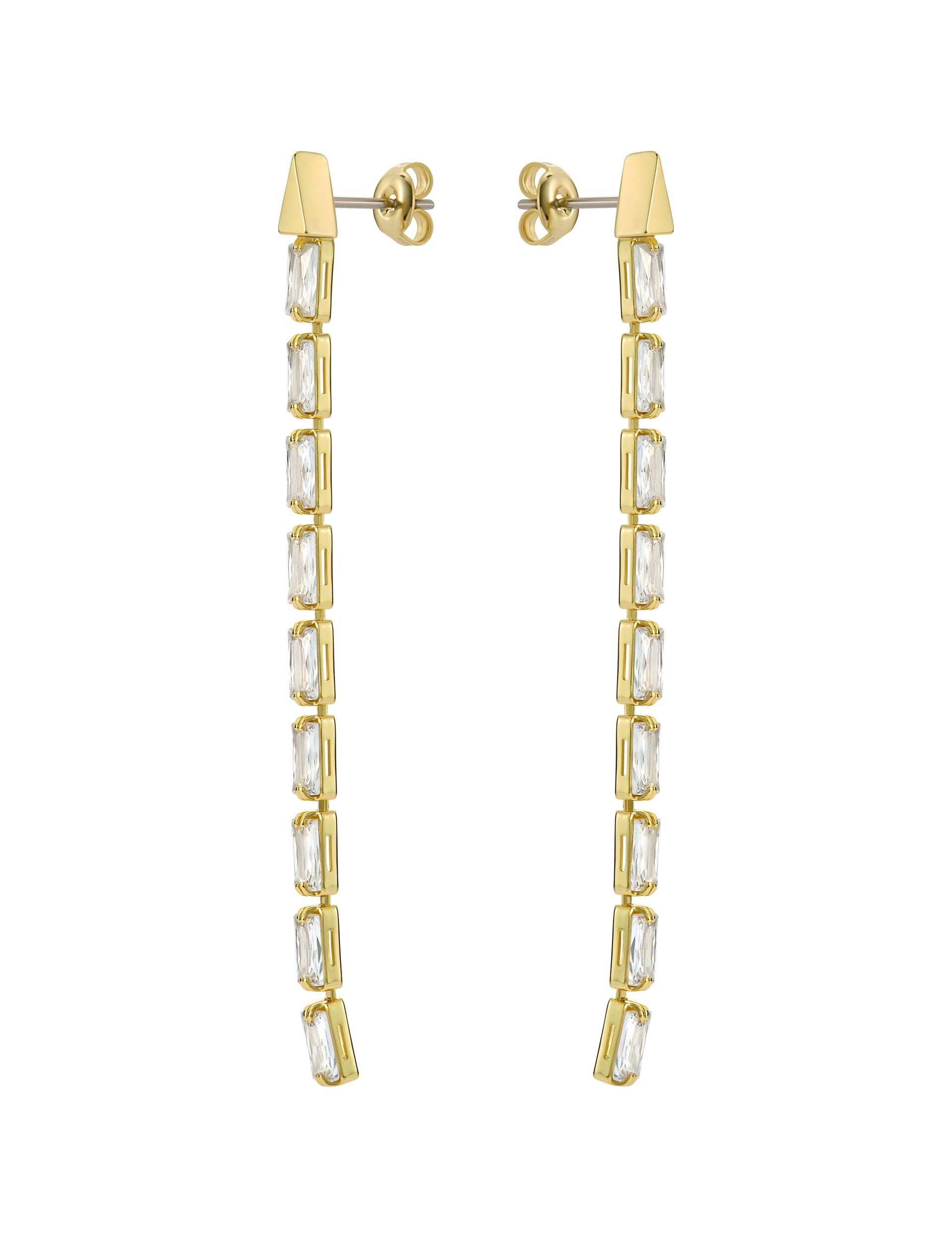 TED BAKER ISALIE Baguette Crystal Long Drop Earrings - TBJ3781-02-02 CASIO 