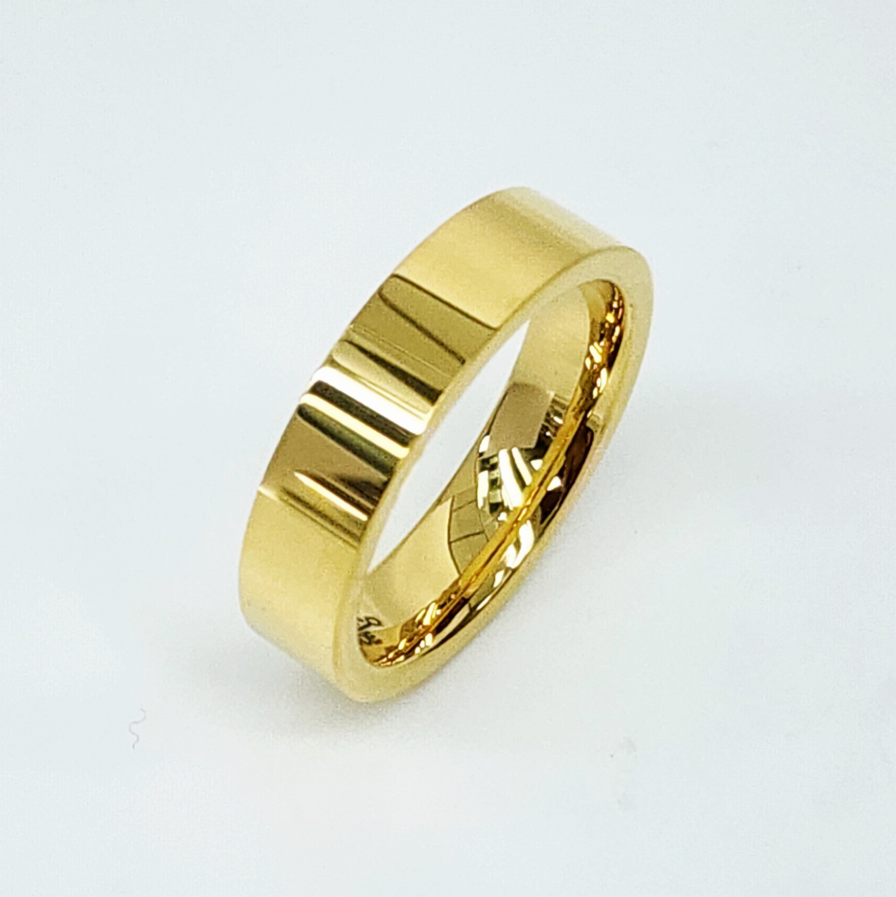 6mm Wide Gold Plated Tungsten Carbide Ring with Comfort Fit Band - TC02 Gold Rings 