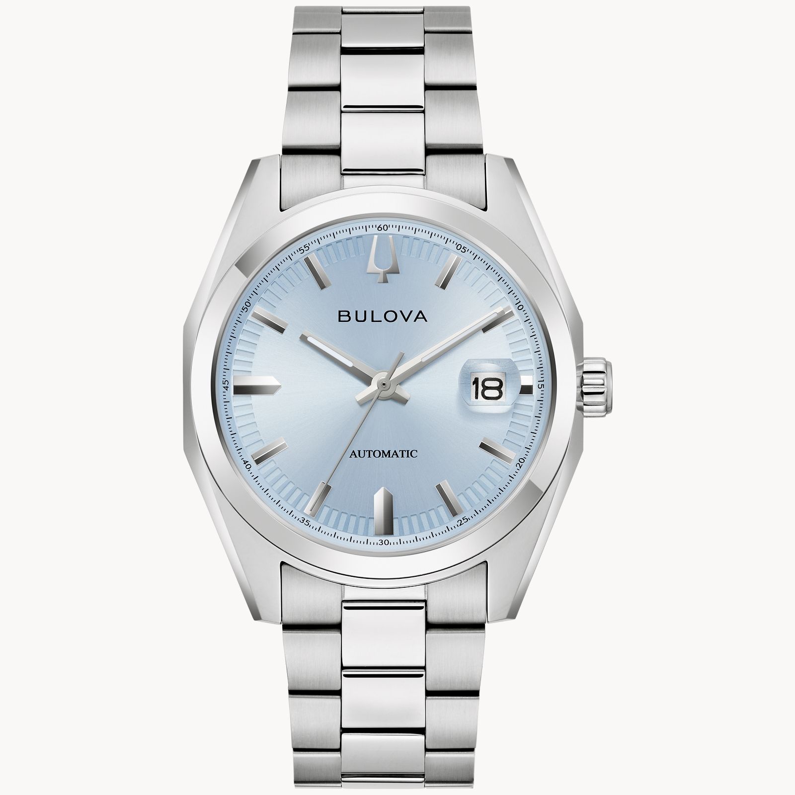 Bulova Surveyor Automatic Gents Light Blue Dial Stainless Steel Watch - 96B469 CASIO 