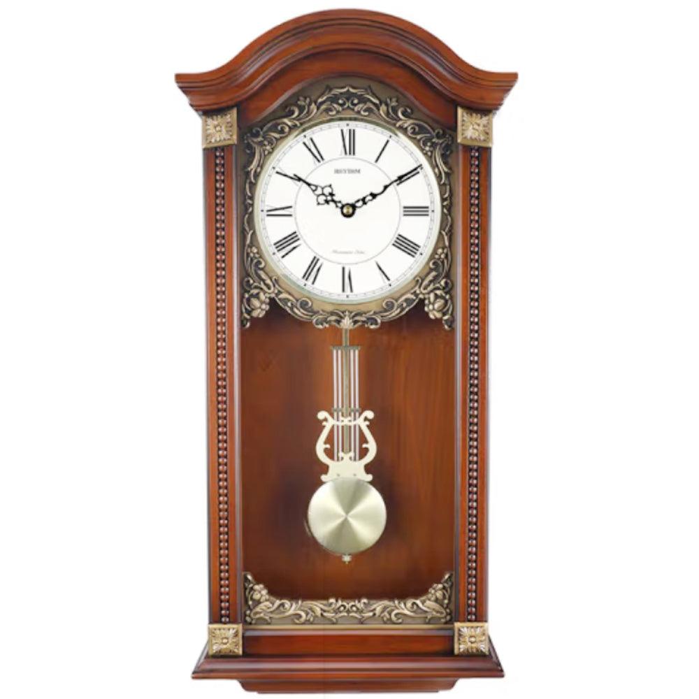 Rhythm Large Deluxe Wooden Pendulum Wall Clock With Westminster Chime - CMJ524NR06 Seiko 